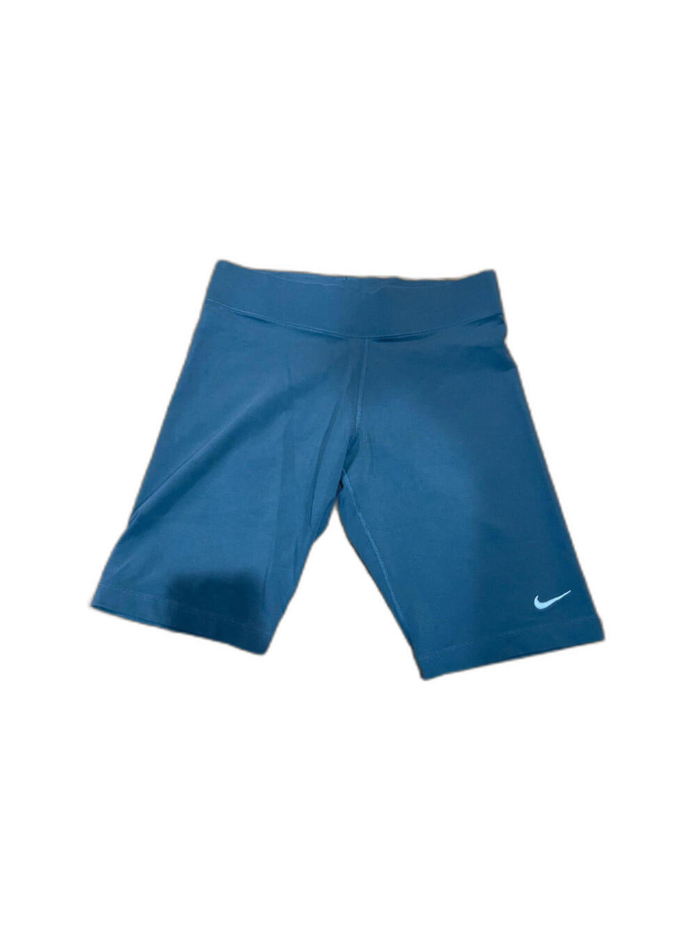 women's Nike Sportswear Essential Mid-Rise Biker Shorts Noise Aqua color Medium